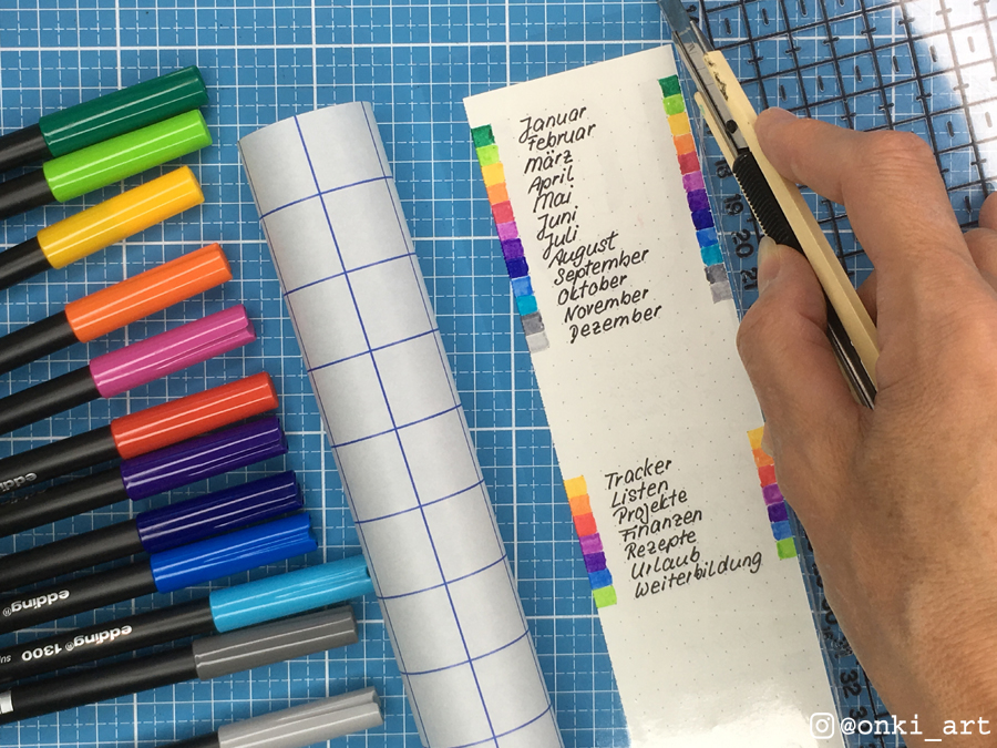Anleitung Bullet Journal - Ueberstand abschneiden