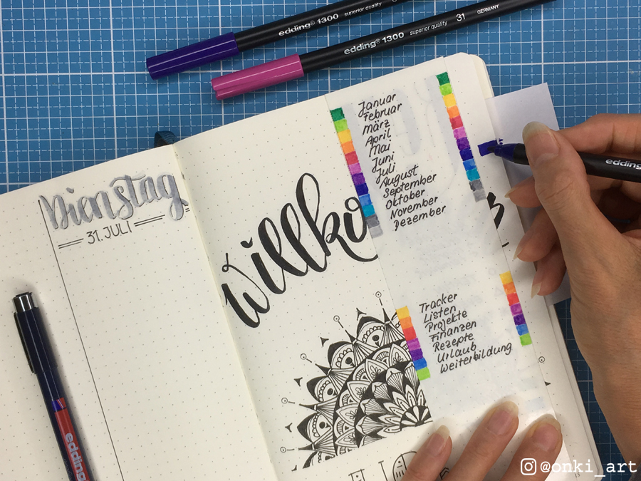 Anleitung Bullet Journal - Lesezeichen beidseitig verwendbar