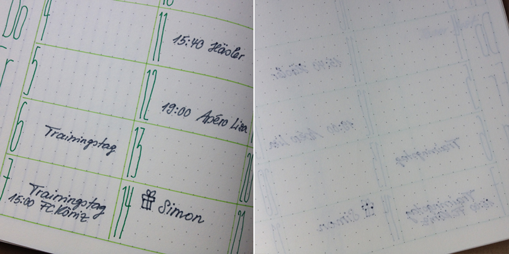 Bullet Journal ghosting