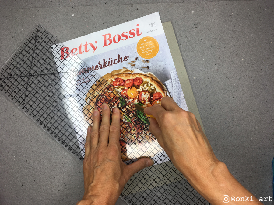Washitape aus der Zeitschrift herausschneiden fürs Bullet Journal