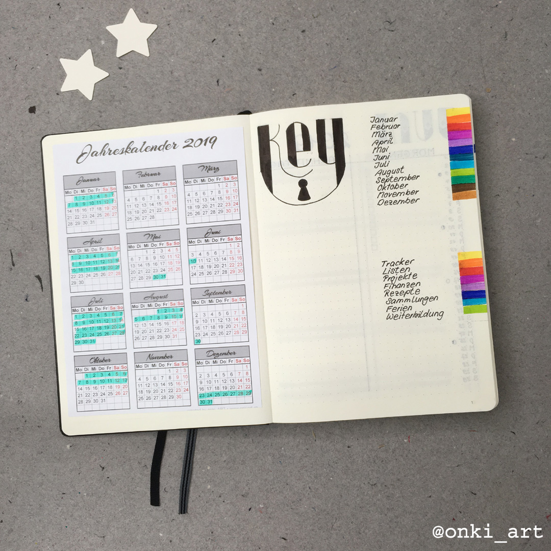 key schlüssel im Bullet Journal