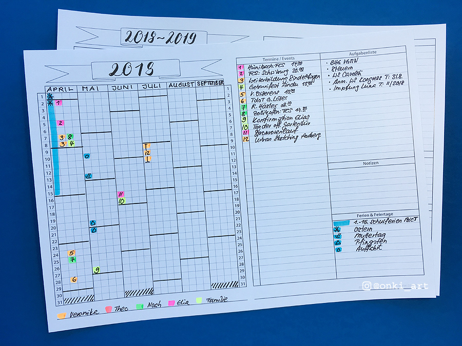 Calendex für Bullet Journaling leere Vorlage