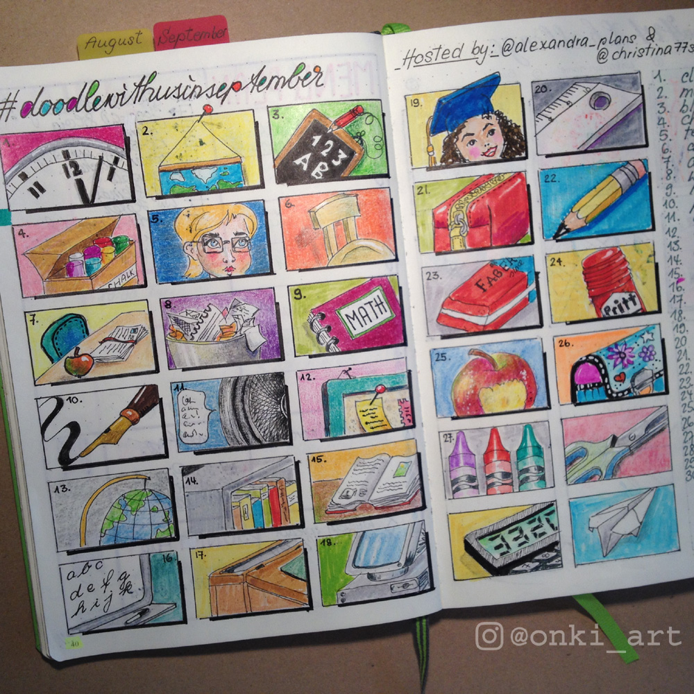 doodlewithusinseptember bullet journalling