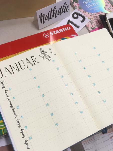 Monatsübersicht Bullet Journal