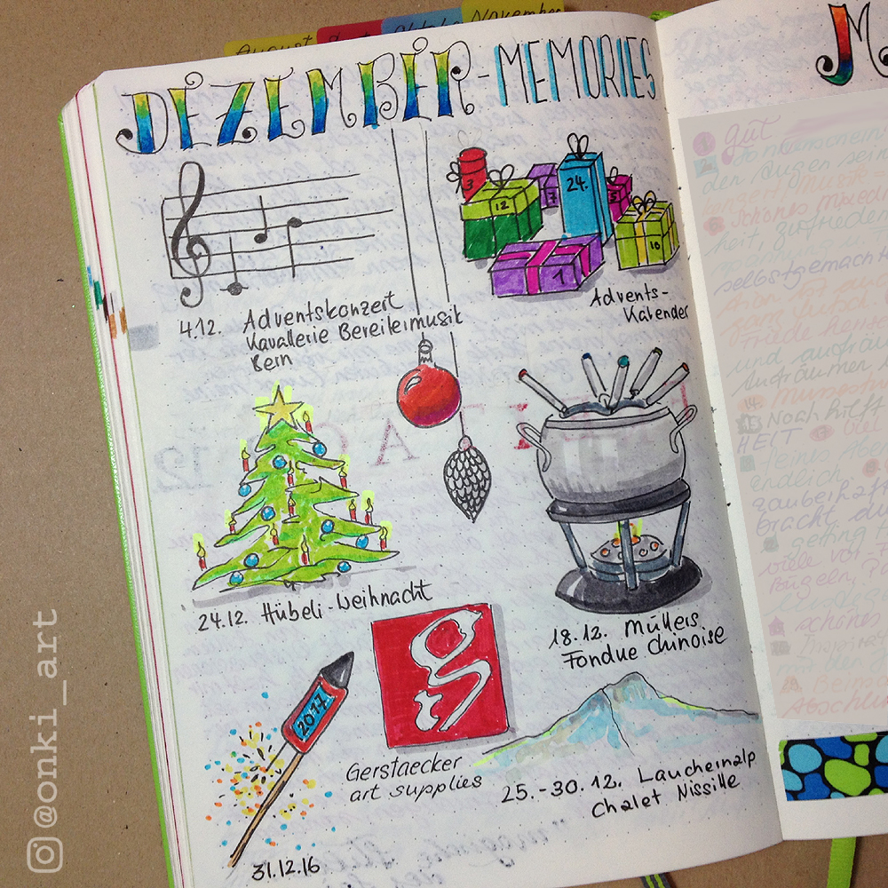 Bullet Journal Dezember Erinnerungen