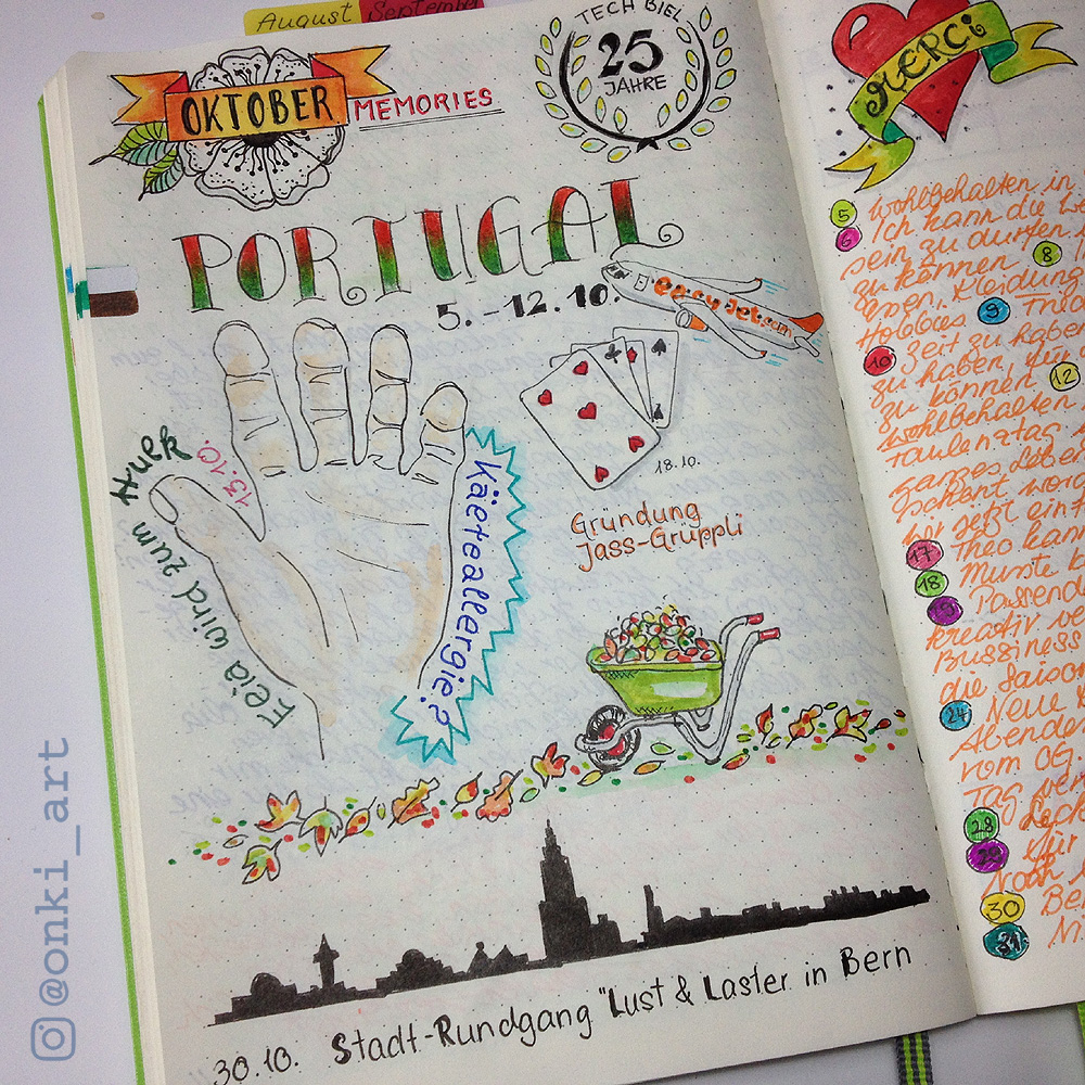 Bullet Journal Oktober Erinnerungen