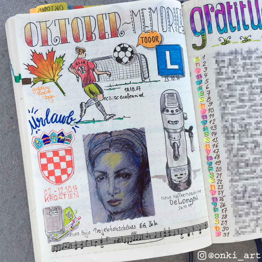 Oktober Erinnerungen Bullet Journal