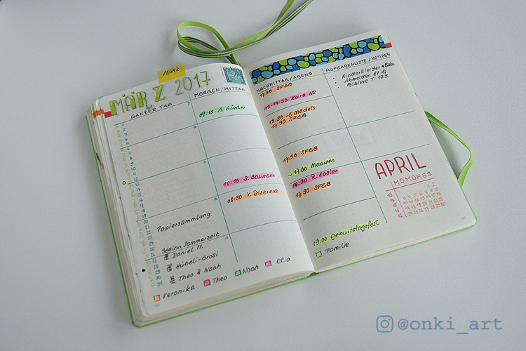 onkiart Bullet Journal monthlylog