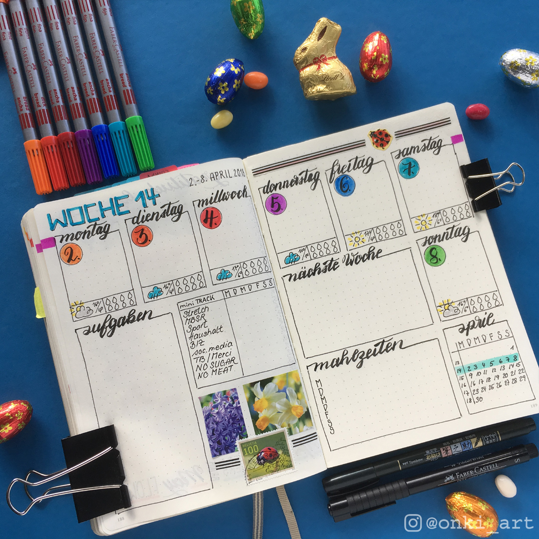 Bullet Journal Osterwoche bunt