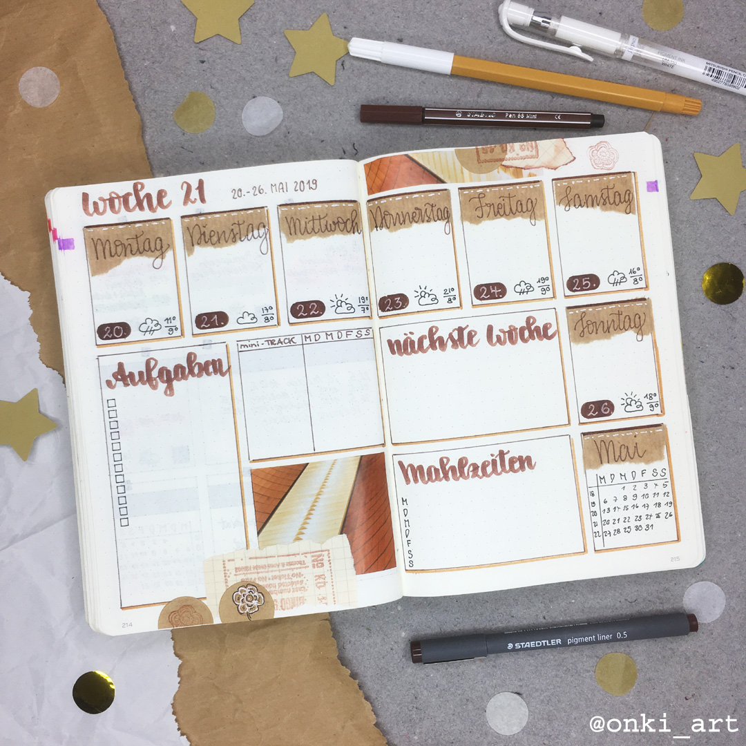 Wochenübersicht Bulletjournal weeklyspread 21 2019