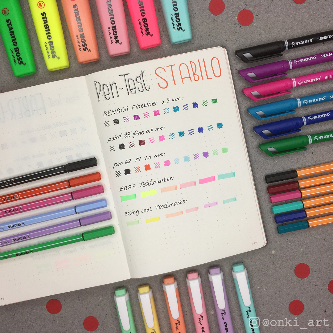 Stabilo Stifte-Test im Bullet Journal